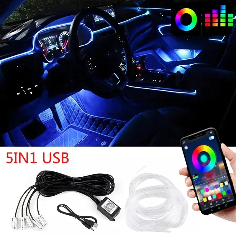Car Ambient LED Interior Lighting Kit (App Control)